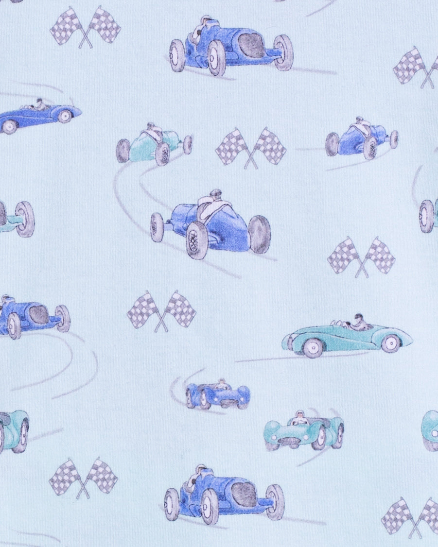 Pima Blue Racecars 2-Piece Pajama
